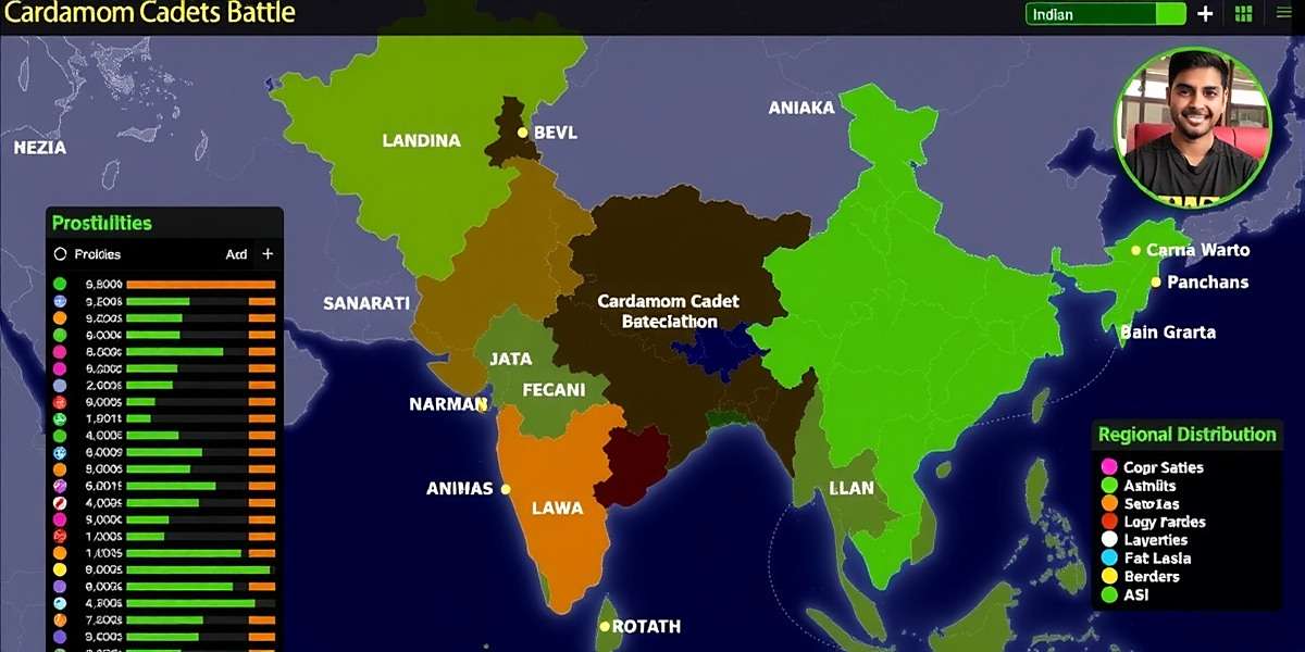 Cardamom Cadets Battle player distribution map showing regional popularity across Indian states